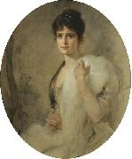 Friedrich August von Kaulbach A portrait of a lady oil on canvas